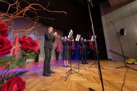 1_70 LET GZIB_državna himna, ki so jo zaigrali gasilca in gasilka, Anže Tomšič, Vanesa Uljan in Rene Fabec